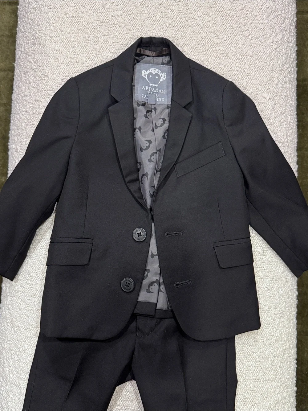 Appaman Boys Black Two-Piece Suit Jacket & Pants - Size 2T